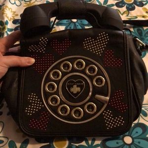 RARE Limited Edition Betsey Johnson Call Me Baby Valentine Heart Telephone Purse